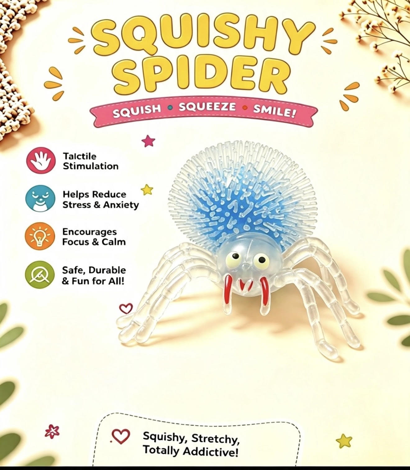 Squishy Spider sensory toy